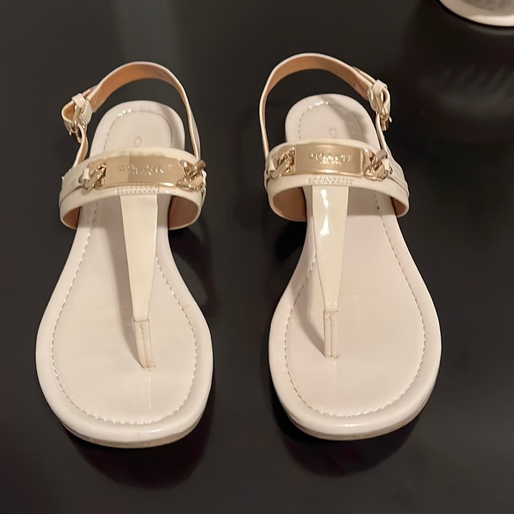 Coach Cream Gold Sandals - Picture 1 of 3